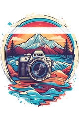retro camera design give your photography to a new touch vector illustration 