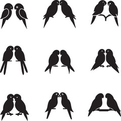 Lovebird vector silhouette illustration