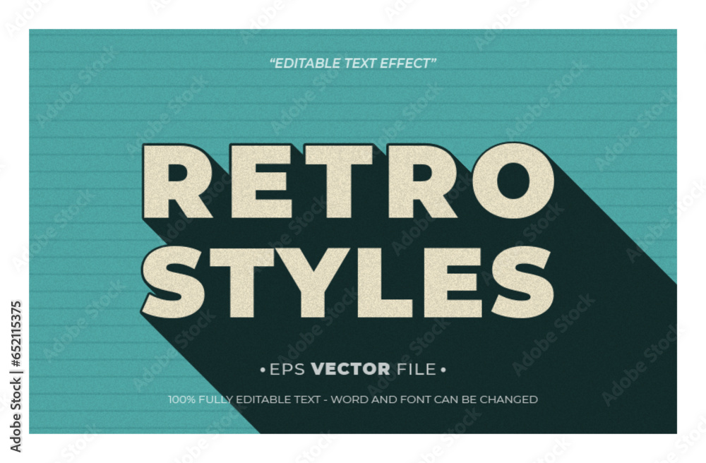 Poster retro styles editable text effect template vector