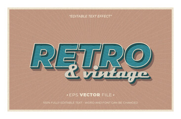 retro editable text effect template vector 