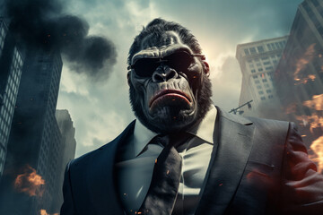 cool king kong animal wearing glasses