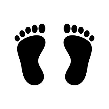Baby feet icon vector,solid vector flat illustration on white background..eps