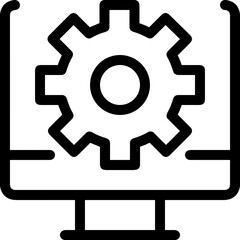 Computer technology icon symbol vector image. Illustration of the dekstop monitor display design image