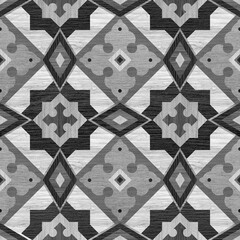 Fototapeta premium Seamless Vintage colorful tiled wall and floor wood pattern with unique mixed design pattern.
