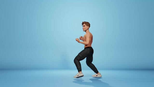 Explore the artistry of martial arts with this 3D animated character performing 10 distinct martial arts movements.