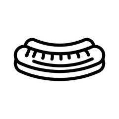 hot dog line icon, vector liner illustration on white background..eps