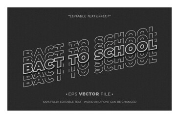 back to school chalk effect style editable text effect  template vector