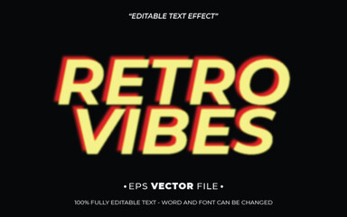 Retri Vibes editable text effect template vector 