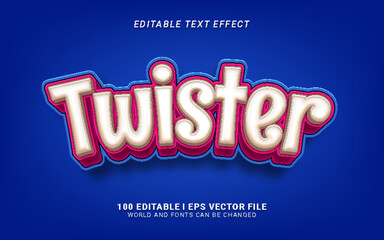 twister 3d style text effect