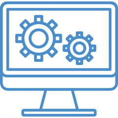 Computer technology icon symbol vector image. Illustration of the dekstop monitor display design image