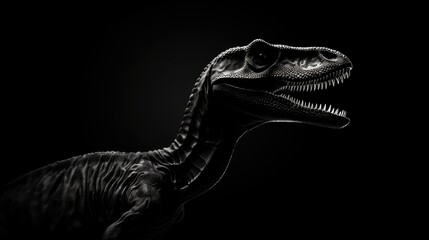 Obraz premium Detailed close-up of a Velociraptor with its ferocious head.