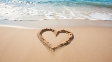 Heart shape in the pristine sand.
