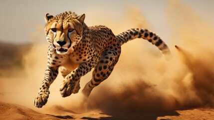 Appearance of a cheetah running - obrazy, fototapety, plakaty