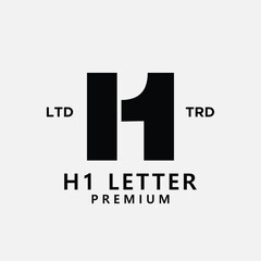 H 1 Letter logo icon design