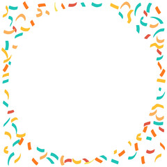 Colorful Confetti Ribbons Frame Illustration Background