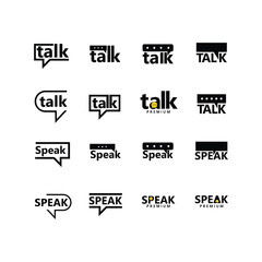 Talk speech chat letter logo icon design