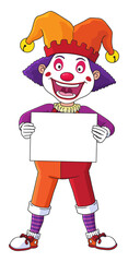 Clown Holding Up Your Messages