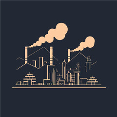 Obraz premium logo of factory, vector art