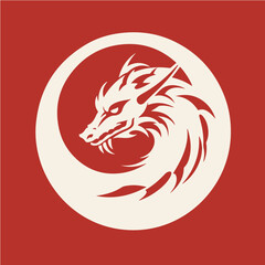 logo of dragon, vector art