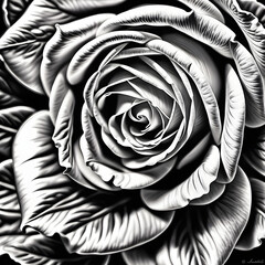 Beautiful Pencil Rose Drawing: Capturing Nature's Beauty in Art.(Generative AI)