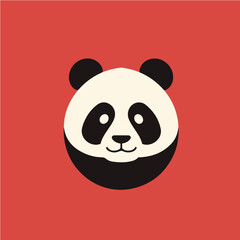 Obraz premium logo of panda, vector art