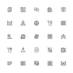 Project Management Outline 2d Icon. Editable stroke. Pixel Perfect at 32x32