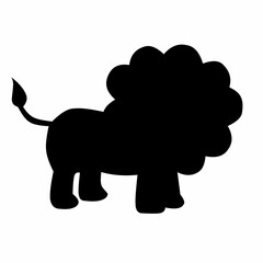 cute lion silhouette vector illustration. suitable for logos