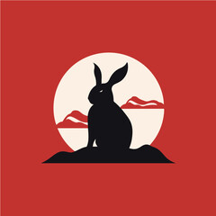 logo of rabbit, vector art