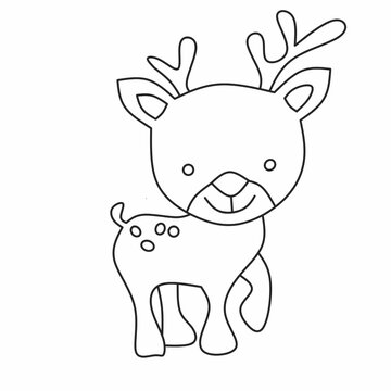 Illustration vector Cartoon cute deer isolated