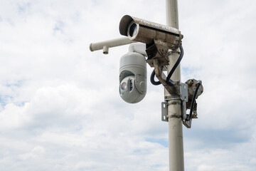 Surveillance camera over the sky