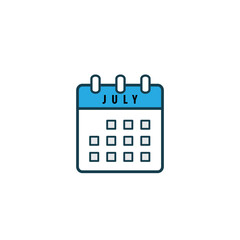 Calendar date vector icon flat style design template