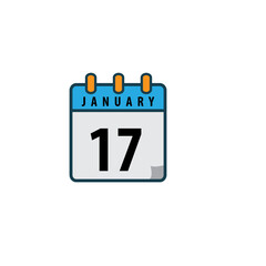 Calendar date vector icon flat style design template,January date icon