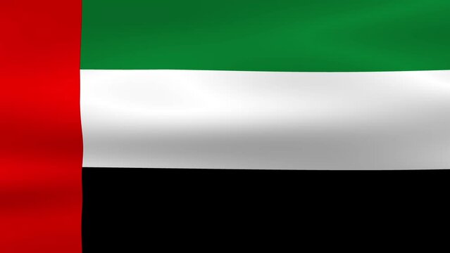 United Arab Emirates Flag Smooth Waving Animation. Wonderful Flag of the United Arab Emirates with Folds. Flag background. 4k 3D render.
