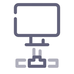 Computer technology icon symbol vector image. Illustration of the dekstop monitor display design image