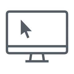 Computer technology icon symbol vector image. Illustration of the dekstop monitor display design image