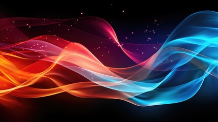 Neon Light Design Illuminating a Black Background. Glowing Elegance in motion. wallpaper