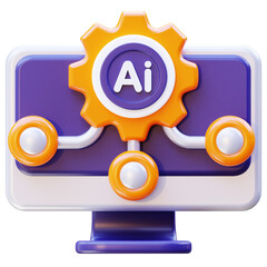 3d render of artificial intelligence icon
