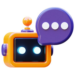 3d render of artificial intelligence bot icon