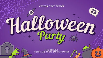 halloween party editable 3d text effect