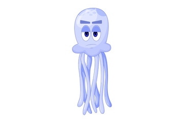 Cute Jellyfish Character Design Illustration