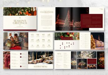 Christmas Brochure Layout in Landscape for Hotel & Resort