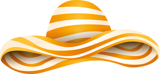 Digital png illustration of white and yellow hat on transparent background