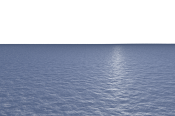 Digital png photo of seascape with sun reflections on transparent background