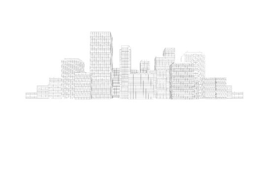 Digital png illustration of black cityscape on transparent background
