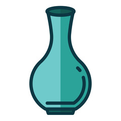 Digital png illustration of blue vase on transparent background