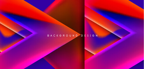 Futuristic triangle vector abstract background with colorful fluid gradients