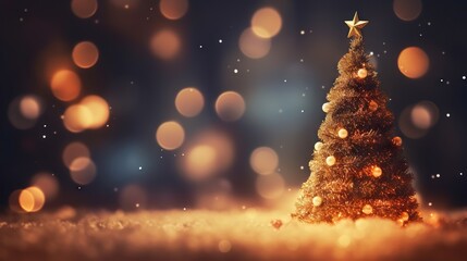  a small christmas tree with a star on top of it.  generative ai