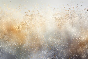 Photo of blurred gold and silver dust particles in motion created with Generative AI technology - obrazy, fototapety, plakaty