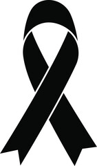Digital png illustration of black ribbon on transparent background