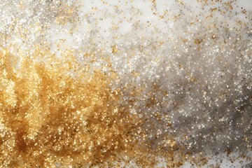 Photo of a sparkling and dazzling gold and silver background with a shower of glitter created with...